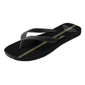 Groei Sterker samen Rainbow Stripe Black Teenslippers (Schuin)