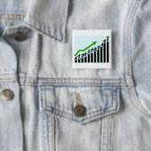 Groei Succes Voortgangs Balk Grafiek Vierkante Button 5,1 Cm (In situ)