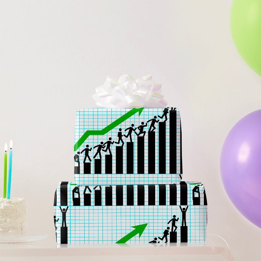 Groei Succes Voortgangs Balkdiagram Cadeaupapier
