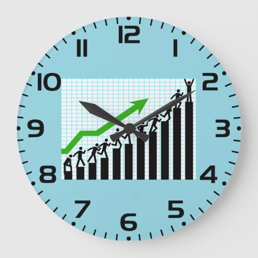 Groei Succes Voortgangs Balkdiagram Grote Klok (Voorkant)