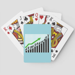 Groei Succes Voortgangs Balkdiagram Pokerkaarten