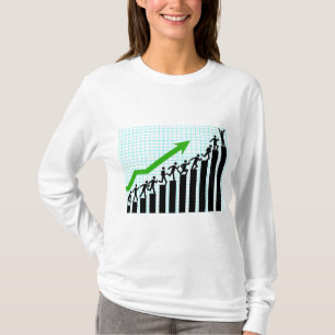 Groei Succes Voortgangs Balkdiagram T-shirt