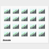 Groei Succes Voortgangs Balkdiagram Vierkante Sticker (Vel)