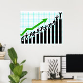 Groei Succes Voortgangs Balkgrafiek Poster (Thuiskantoor)
