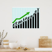 Groei Succes Voortgangs Balkgrafiek Poster (Keuken)