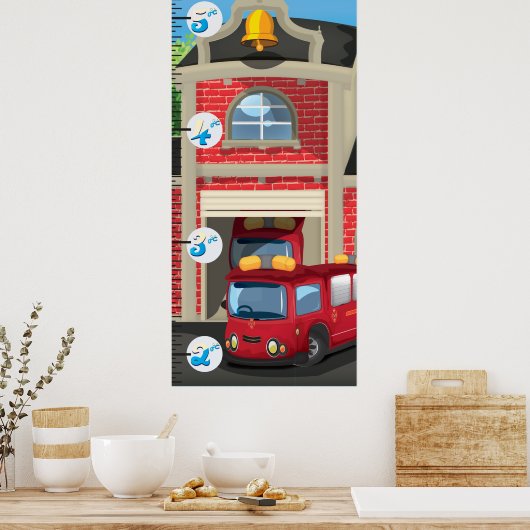 Groei van brandweerpost poster (Keuken)