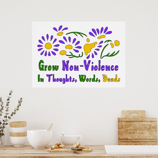 Groei van geweldloosheid poster (Keuken)