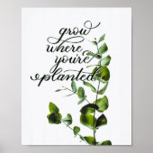 "Groei waar je bent gepland" Inspirerend prijsopga Poster (Voorkant)