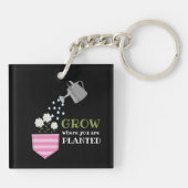 Groei waar je geplant zakje inspirerend bent sleutelhanger (Achterkant)