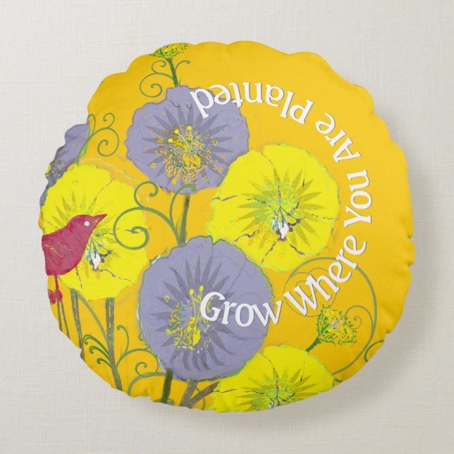 Groei waar je  vogelpest hebt geplant rond kussen (Voorkant)