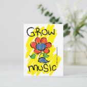 Groei wat muziek. Cool Musical Flower Design Briefkaart (Staand voorkant)