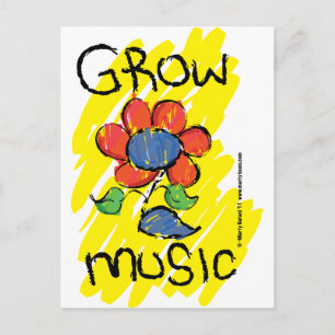 Groei wat muziek. Cool Musical Flower Design Briefkaart