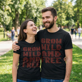 Groei Wild En Vrij Rode Klaproos Bloem Lettering T-shirt