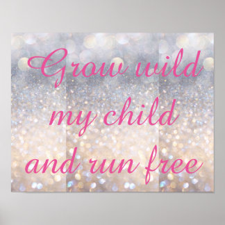 Groei wild mijn kind decoratieposter ROZE Poster