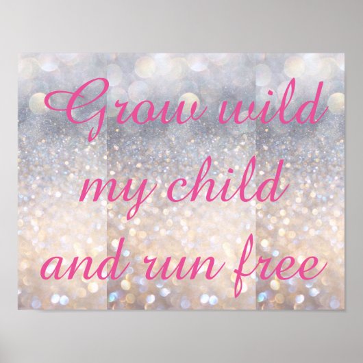 Groei wild mijn kind decoratieposter ROZE Poster (Voorkant)