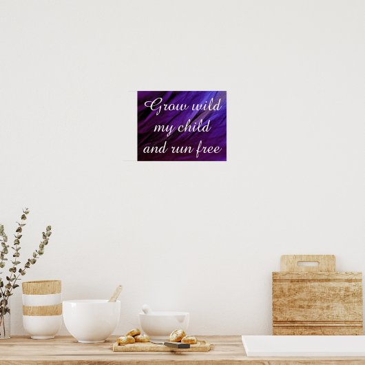 Groei Wilde mijn Poster Paars blauw (Keuken)