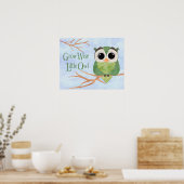 Groei Wise Little Owl Waterverf Effects Poster (Keuken)