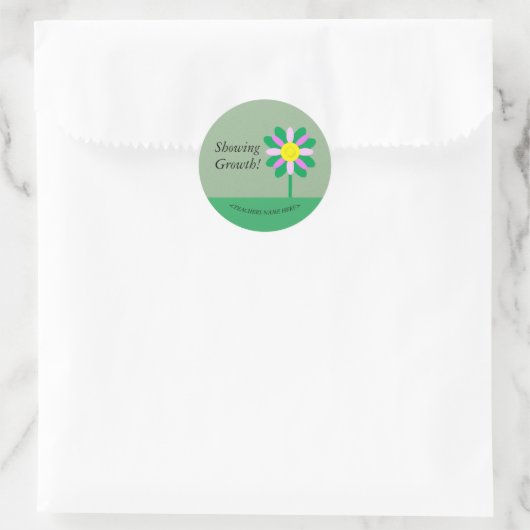 Groeibloem aanpasbare Teacher sticker tonen (Tas)