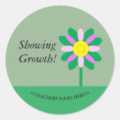 Groeibloem aanpasbare Teacher sticker tonen (Voorkant)