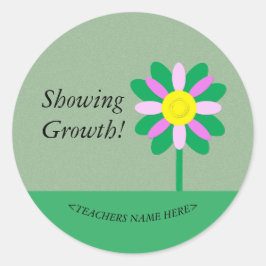 Groeibloem aanpasbare Teacher sticker tonen