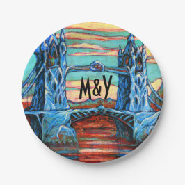 Groeibrug in een fantasiestad Bord