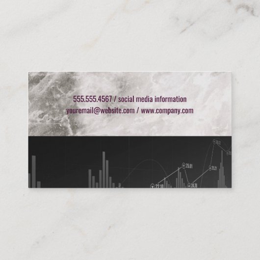 Groeidiagrampictogram | beursgrafiek visitekaartje (Achterkant)