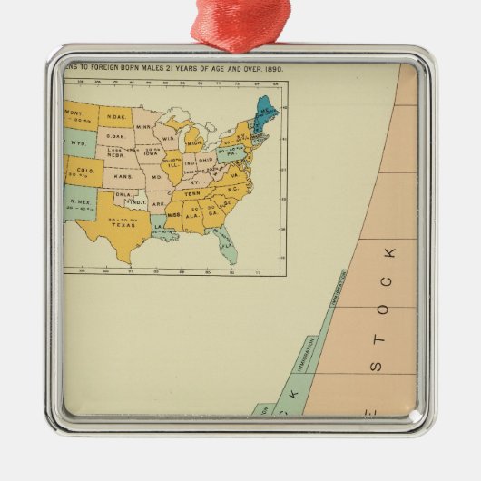 Groeielementen van de bevolking 17901890 metalen ornament (Voorkant)