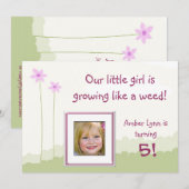 Groeien als een Weed Little Girl Verjaardag Kaart (Voorkant / Achterkant)