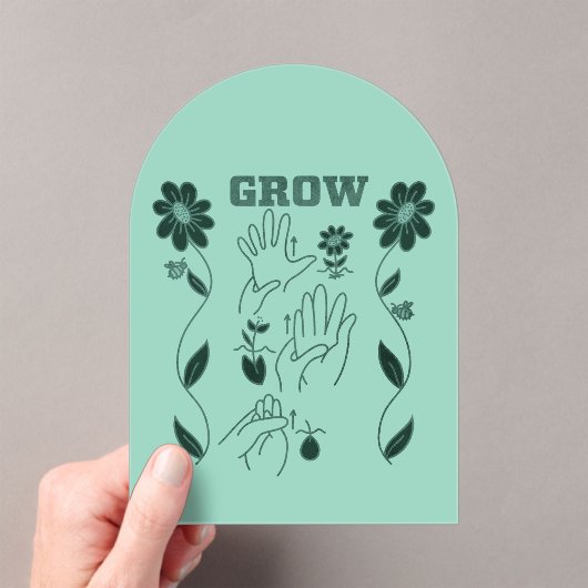 Groeien - ASL-ontwerp Acryl Uitnodigingen (Insitu (Draagbaar))
