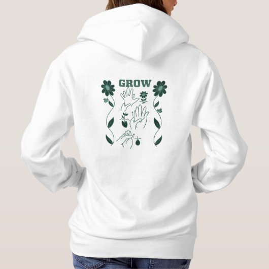Groeien - ASL-ontwerp Hoodie (Achterkant)