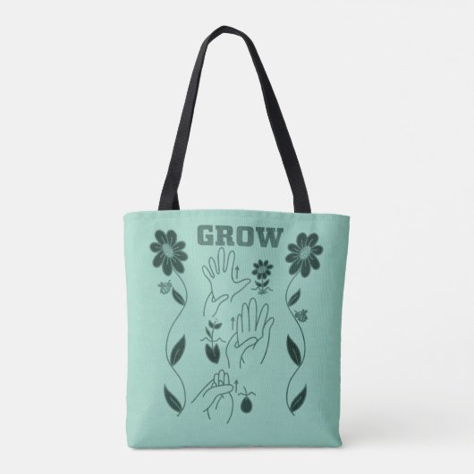 Groeien - ASL-ontwerp Tote Bag (Achterkant)
