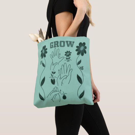 Groeien - ASL-ontwerp Tote Bag (Dichtbij)