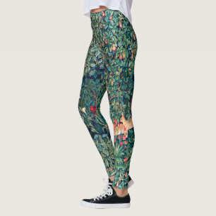GROEIEN, BOSLANDSE DIEREN hebben groene bloemen Leggings