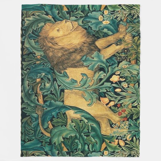 GROEIEN, BOSSTE DIEREN LION Florence Fleece Deken (Voorkant)