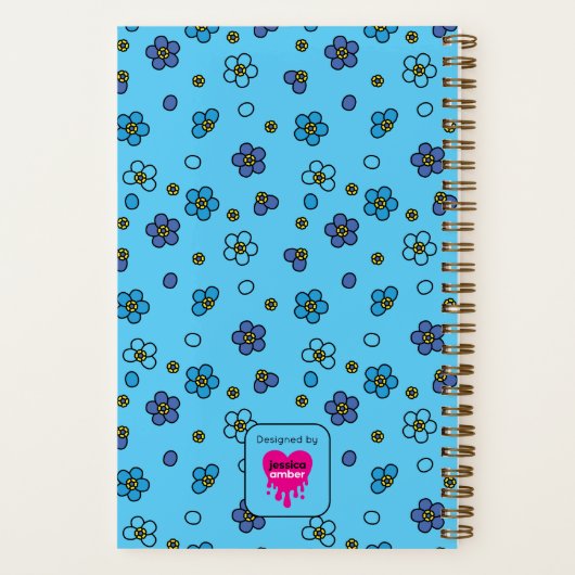 Groeien door Bloemen Schaats Cartoon Naam Transgen Notitieboek (Achterkant)