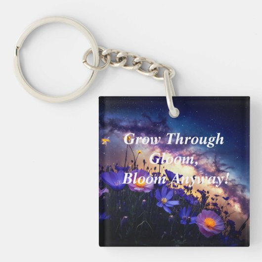 Groeien door de duisternis: Aurora Night Sky Sleutelhanger (Voorkant)