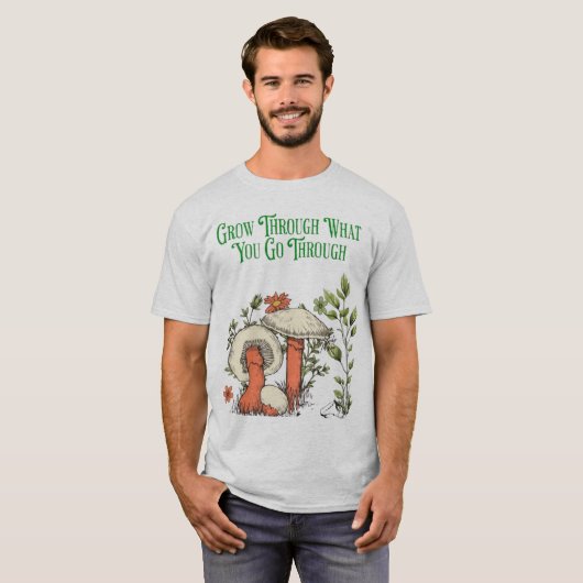 Groeien door wat je doormaakt – Inspirerend Q T-shirt (Voorkant volledig)