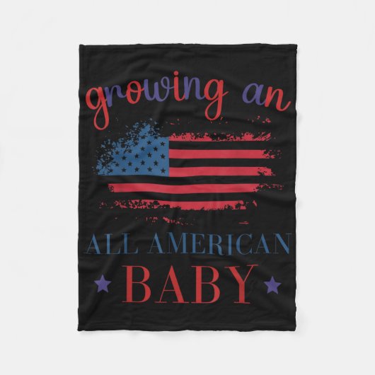 Groeien Een All American Baby zwangerschapsaankond Fleece Deken (Voorkant)