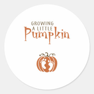 Groeien Een beetje pompoen Halloween zwangerschap Ronde Sticker