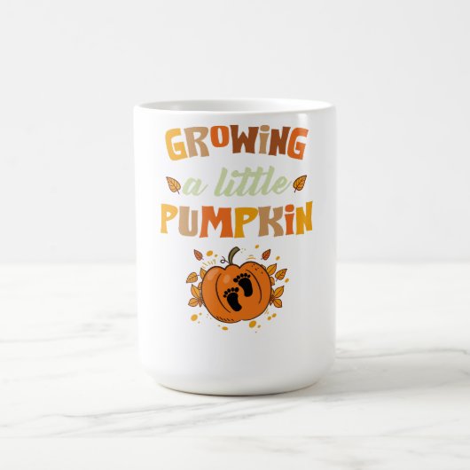  groeien een beetje pompoen Thanksgiving preg Koffiemok (Center)
