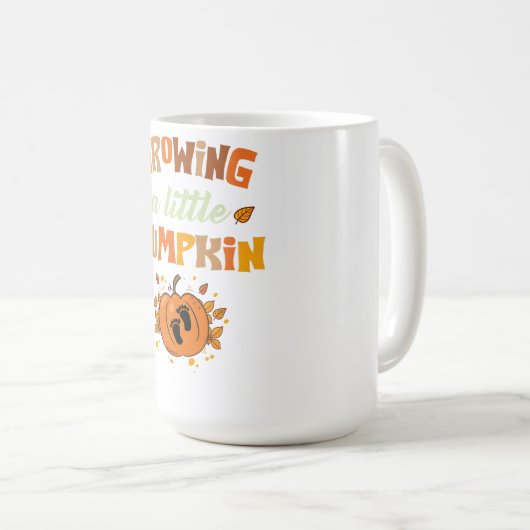  groeien een beetje pompoen Thanksgiving preg Koffiemok (Voorkant rechts)