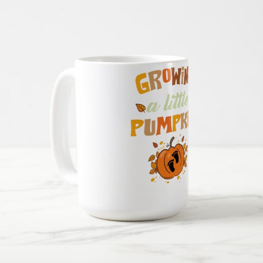  groeien een beetje pompoen Thanksgiving preg Koffiemok (Voorkant links)