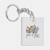 Groeien in Grace - Bloemen Christelijk Sleutelhanger (Voorkant Links)