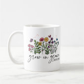 Groeien in Grace Floral Christelijk Quote Koffiemok (Links)