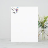 Groeien in Grace Floral Stationery (Staand voorkant)