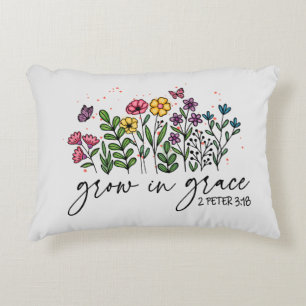 Groeien in Grace – Levendig Bloemen Inspirerend Accent Kussen