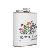 Groeien in Grace – Levendig Bloemen Inspirerend Heupfles (Rechts)