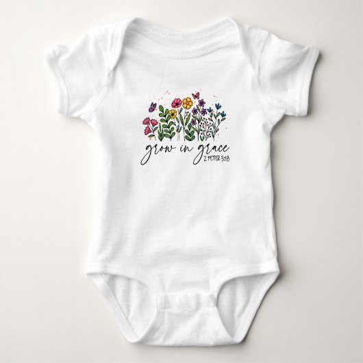 Groeien in Grace – Levendig Bloemen Inspirerend Romper (Voorkant)