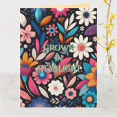 Groeien in Starlight Wenskaart Kaart (Gele Bloem)