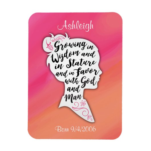 Groeien in Wijsheid en Favor Magnet Magneet (Verticaal)